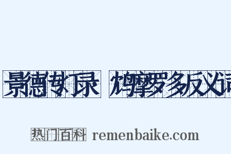 景德传灯录·鸩摩罗多反义词是什么意思的图片